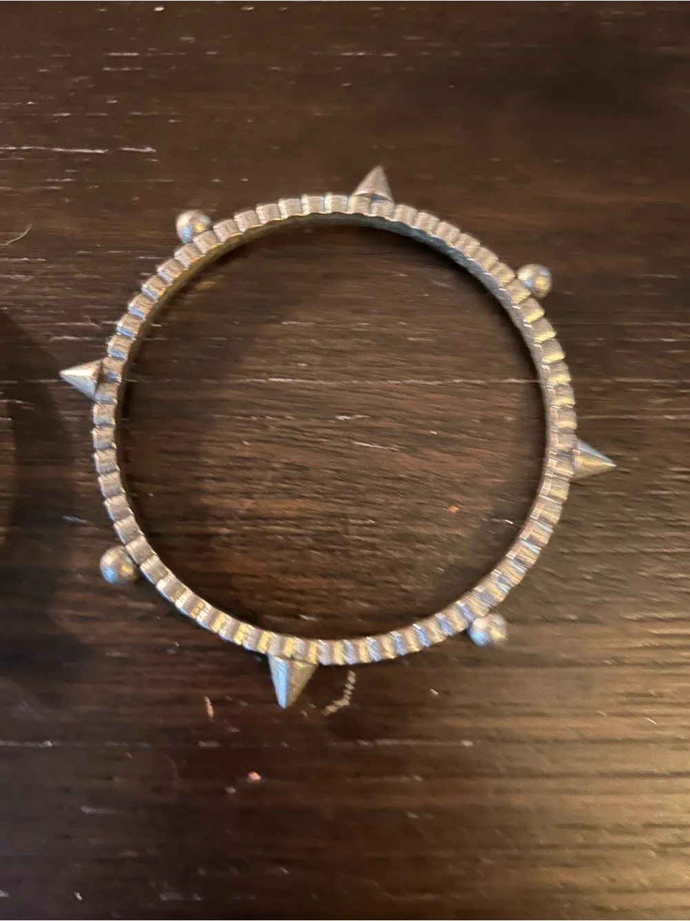 Silver Tone Spike Stackable Bangle Bracelet